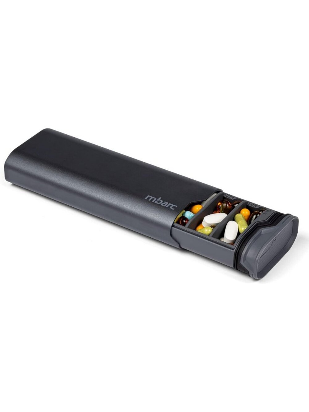 Extra Large 7-Day Weekly Pill Organizer - Premium Capacity Pill Box, Steel Grey